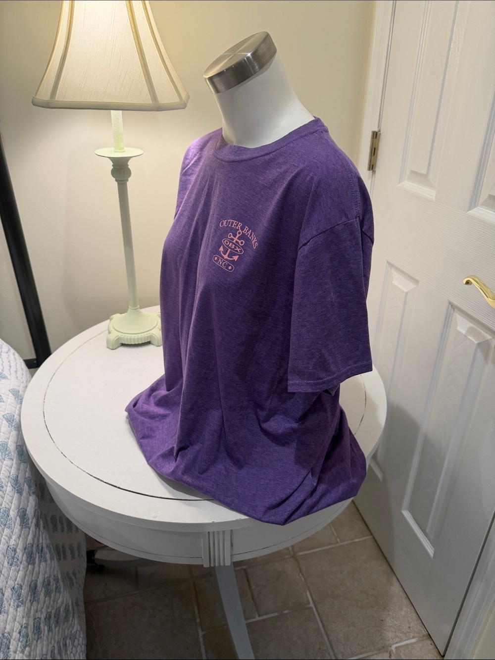 Outer Banks NC Purple Short Sleeve Tee Small Pink Chest Logo size XL women - Picture 6 of 9